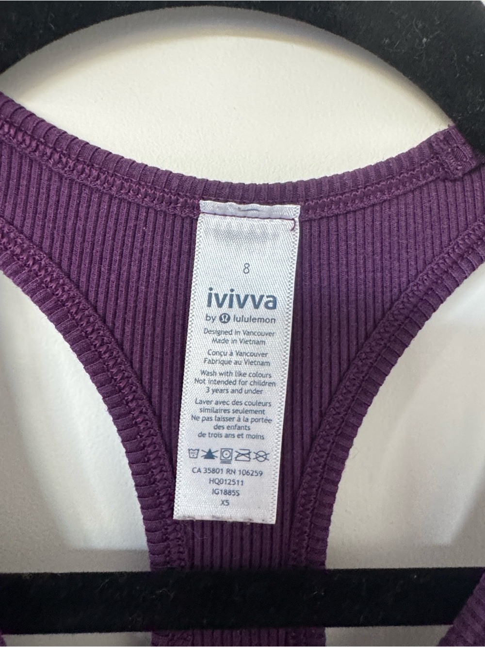 Ivivva Ribbed Purple Tank - Picture 4 of 4